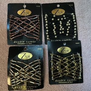 Zhoe Double Combs Gold Hair Accessory